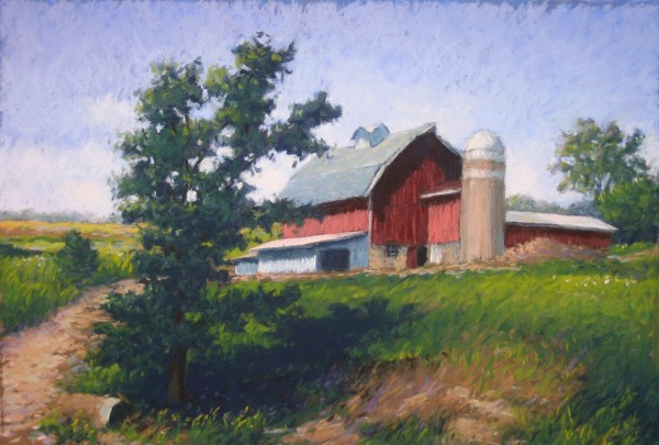 In her spare time, Case paints landscapes, such as this one of an Amish farm in Cashton, Wisc.