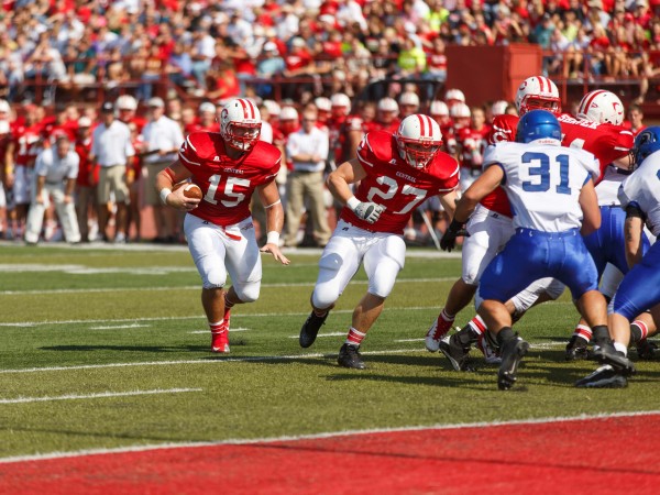 Junior defensive lineman Danny Samson against the University of Dubuque Sept. 29, 2012. 