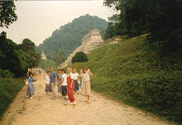 The 1988 group tours Palenque, Mexico.