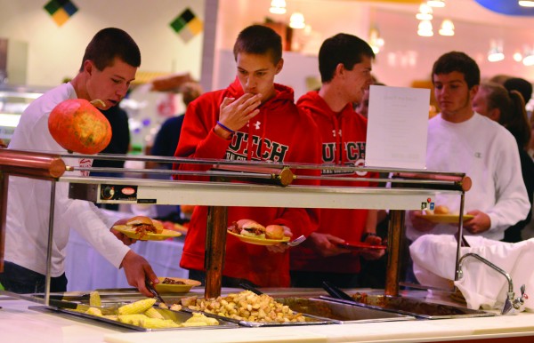 Students sampled locally produced food in Central Market.