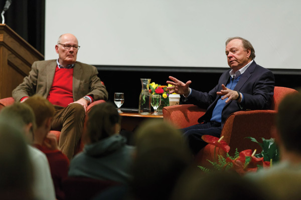 Harry Smith '73 held a discussion with Harold Hamm, CEO of Continental Resources, that included questions from students.