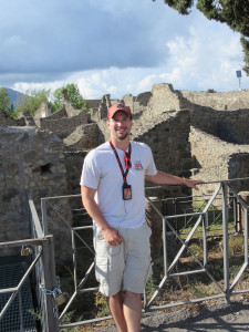 Aaron Eiseler visited Pompei, Italy, with Central’s football team this summer.