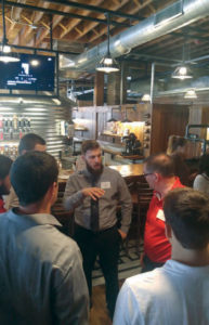 Students connected with alumni in sustainability-related fields during Central’s first Green Drinks networking event.