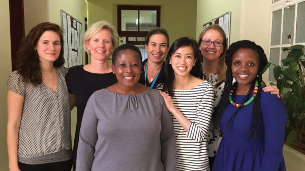 Kathleen Sikkema (back row, second from left) is pictured with colleagues from Duke and the University of Cape Town at the Department of Psychiatry and Mental Health at the University of Cape Town, where she is an honorary professor.