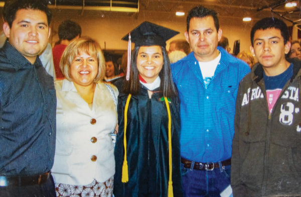Carol Mendez '09, and family, at Commencement. Photo: Courtesy of Carol Mendez.